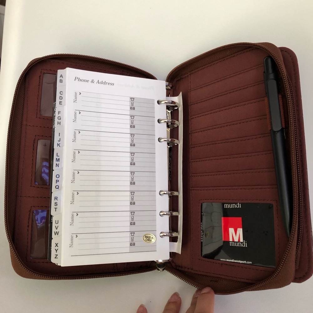 Mundex Double ZIP Brown Croco Planner